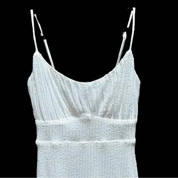 🌻Windsor White Sequins Long Spaghetti Straps Size Small - Picture 3 of 10
